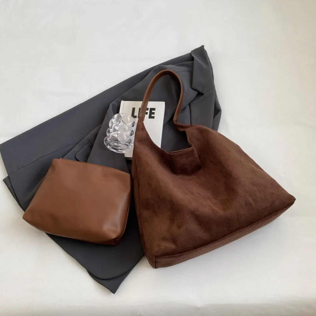 Nalia | Sac hobo en suédine vegan