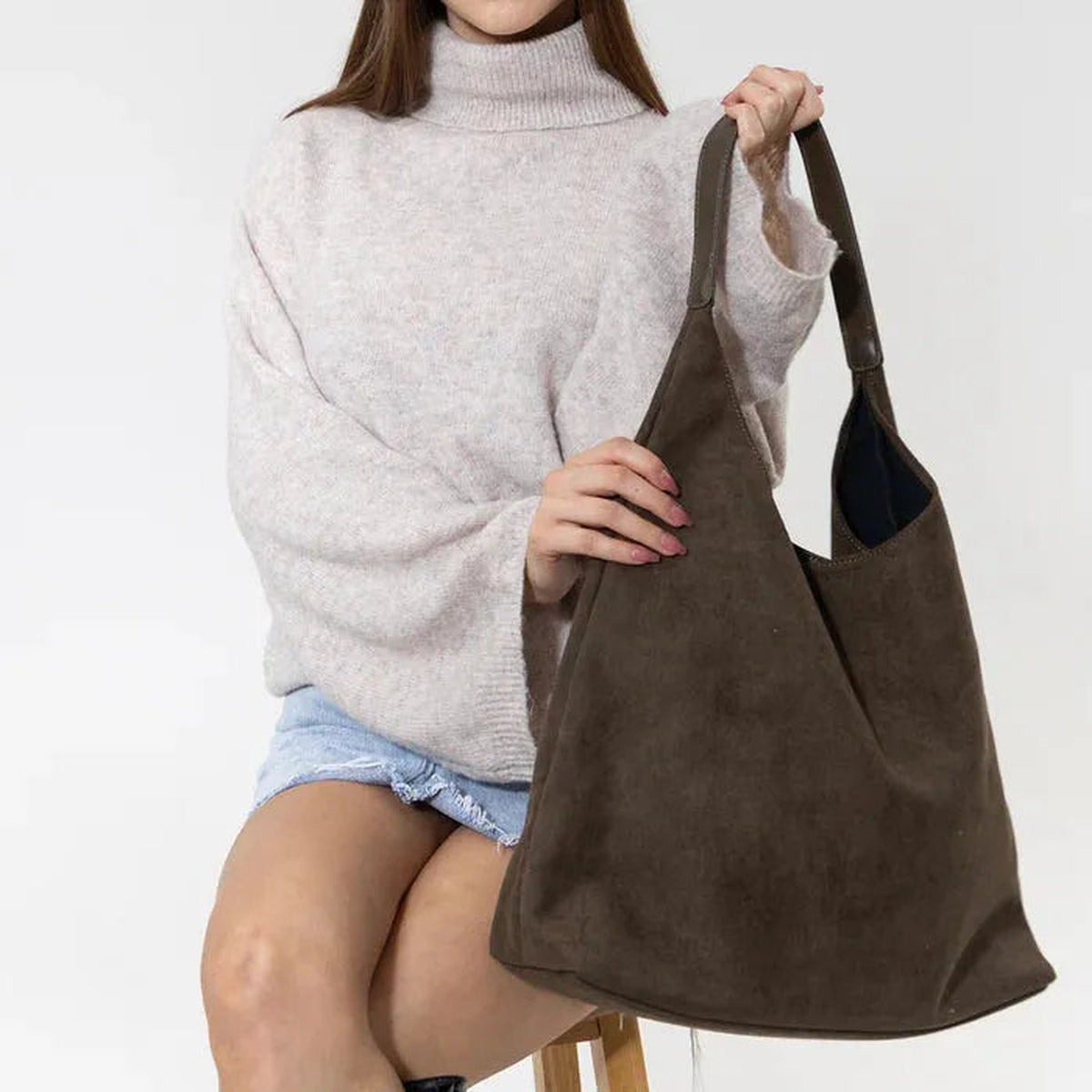 Nalia | Sac hobo en suédine vegan