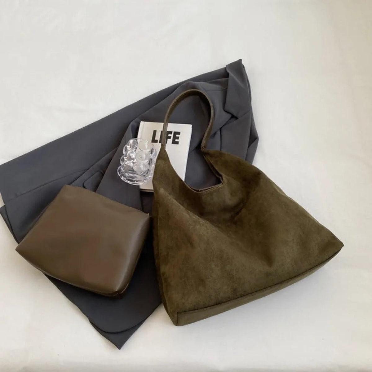 Nalia | Sac hobo en suédine vegan