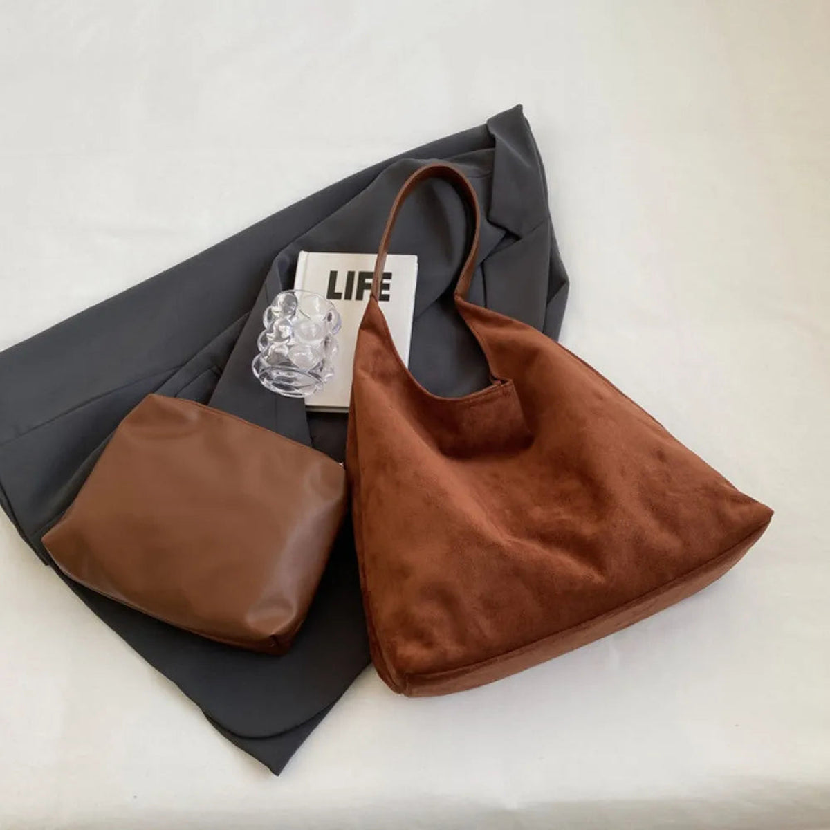 Nalia | Sac hobo en suédine vegan