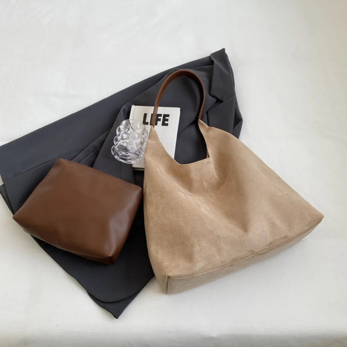Nalia | Sac hobo en suédine vegan