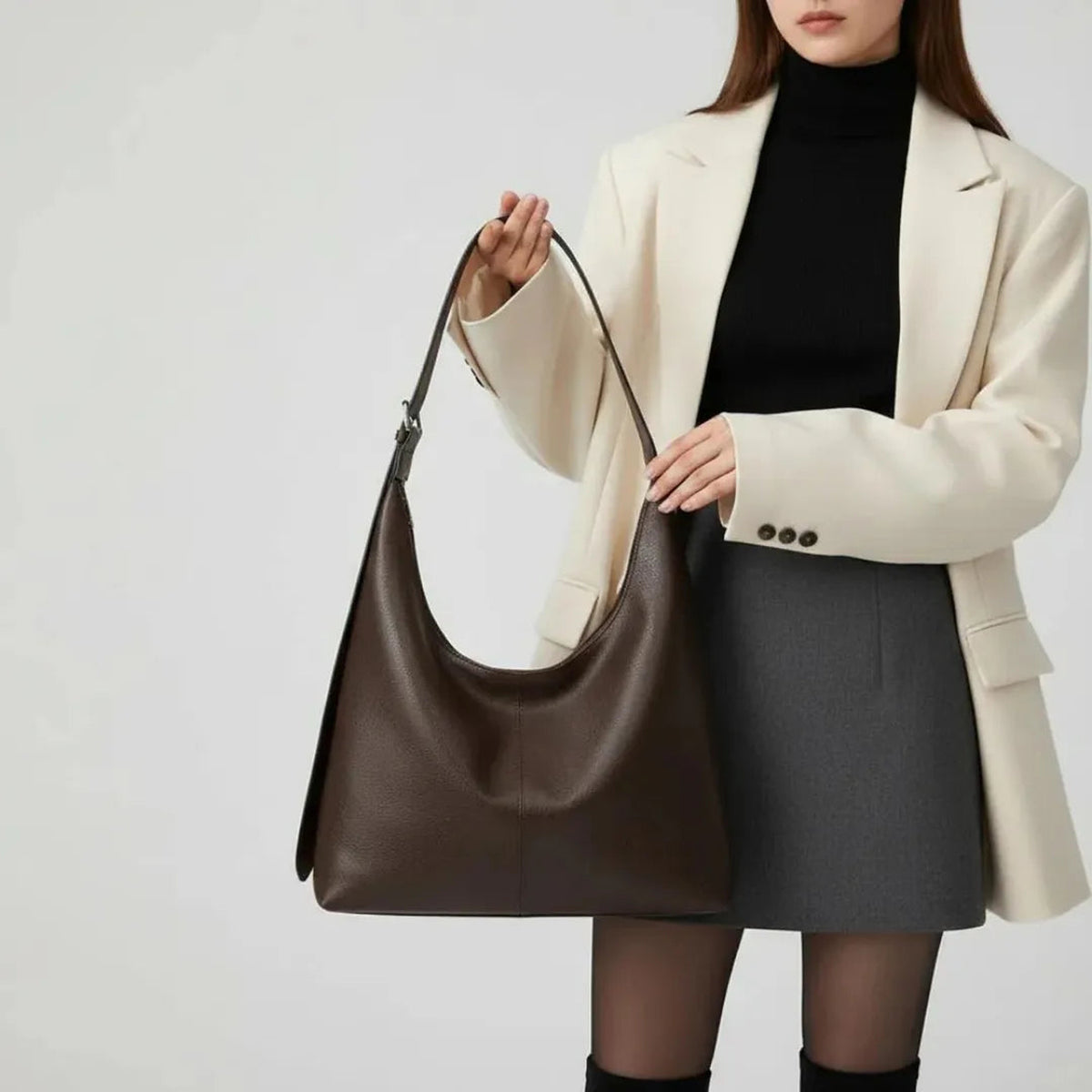 Siena | Sac hobo en cuir vegan grainé