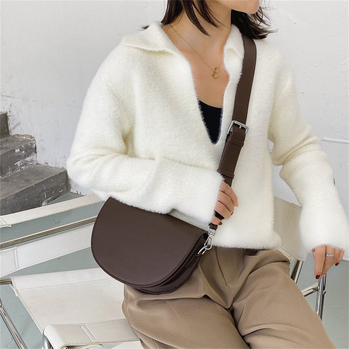 Virelle | Sac bandoulière demi-lune