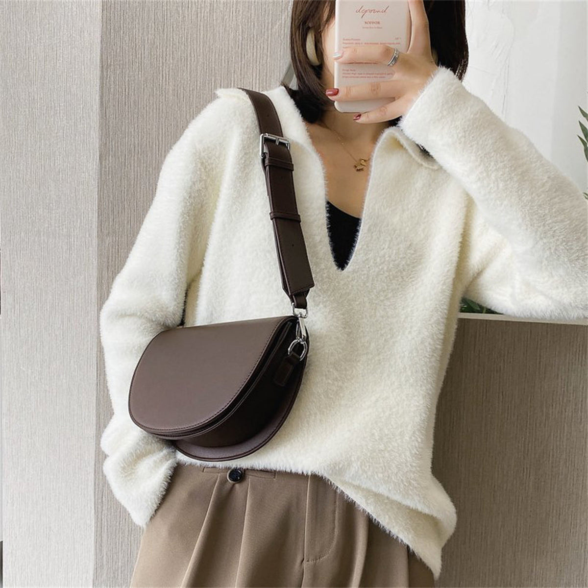 Virelle | Sac bandoulière demi-lune
