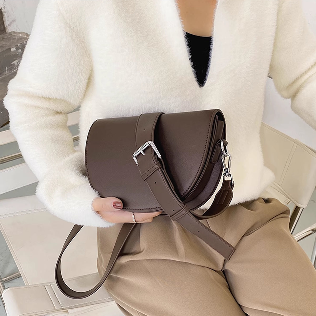 Virelle | Sac bandoulière demi-lune