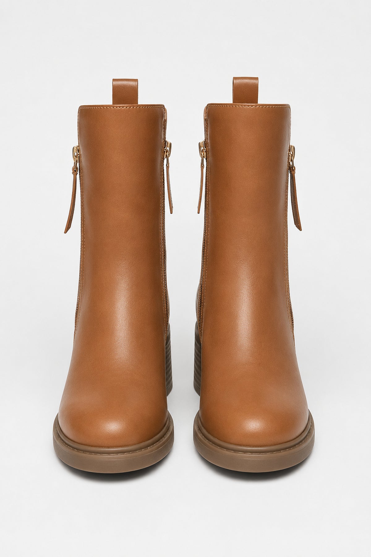 Bottines à talon bloc et zip doré