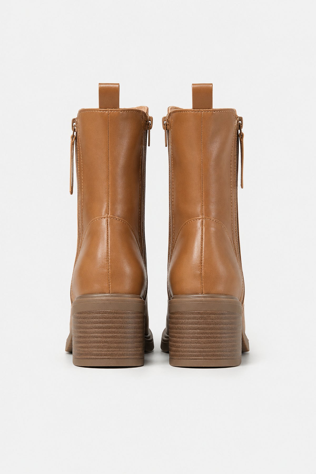Bottines à talon bloc et zip doré