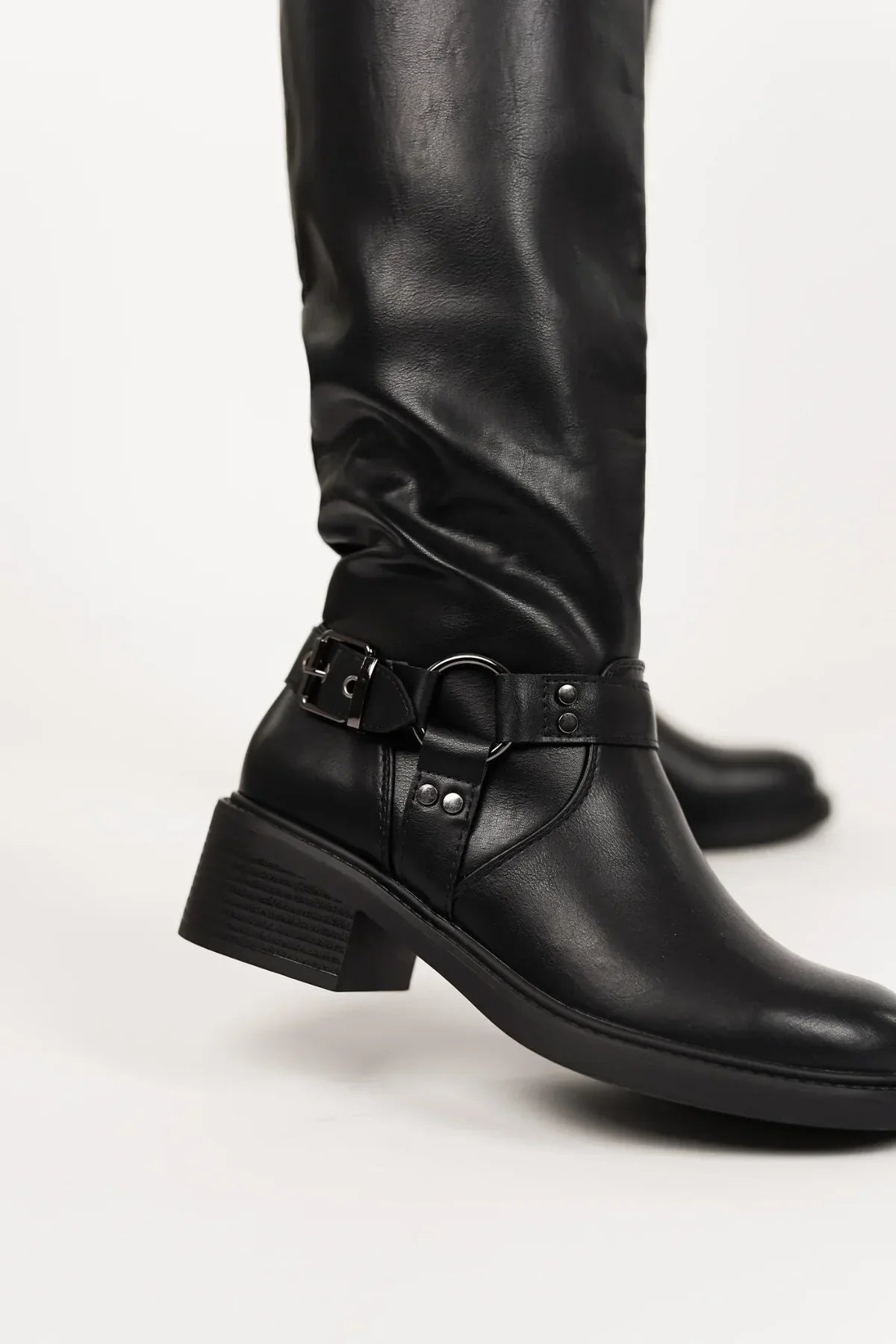 Bottes hautes style biker