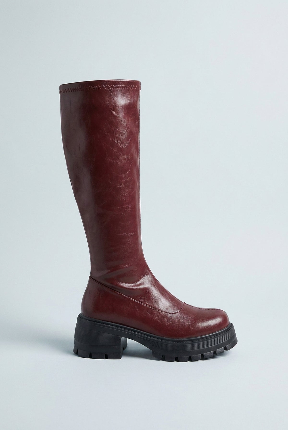 Bottes hautes à plateforme et talon bloc