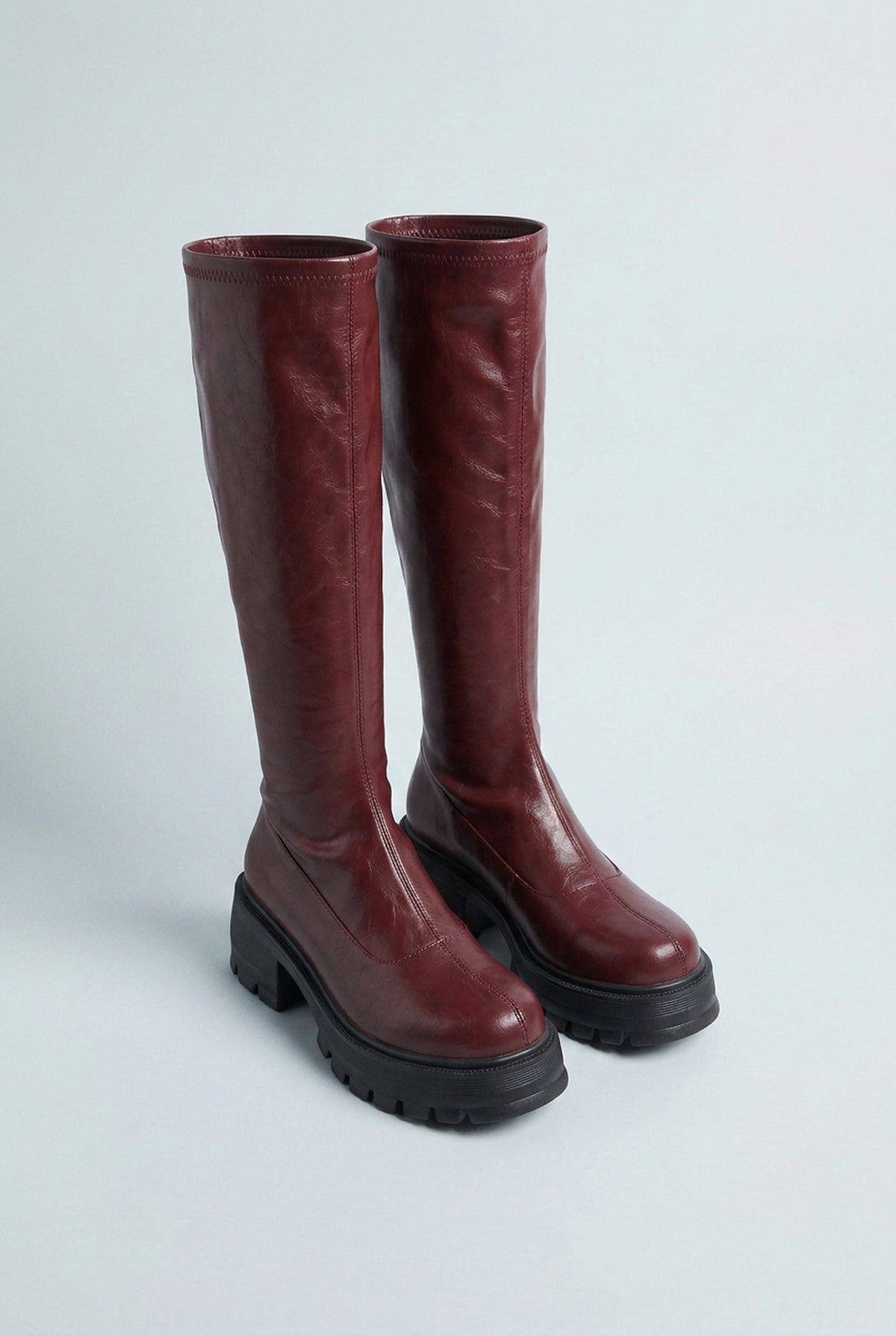 Bottes hautes à plateforme et talon bloc