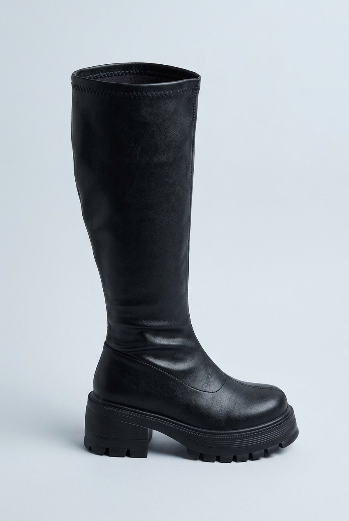 Bottes hautes à plateforme et talon bloc