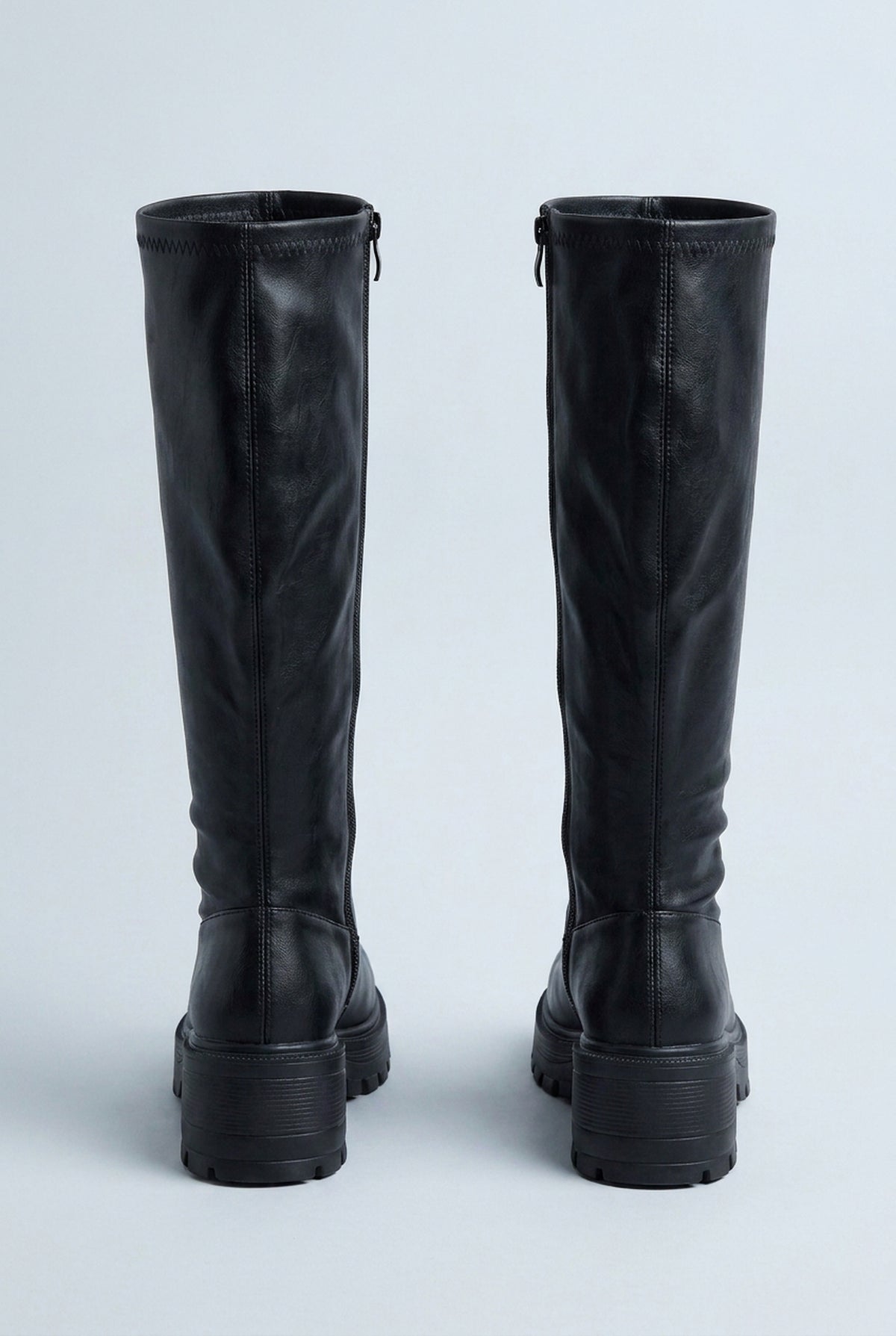 Bottes hautes à plateforme et talon bloc
