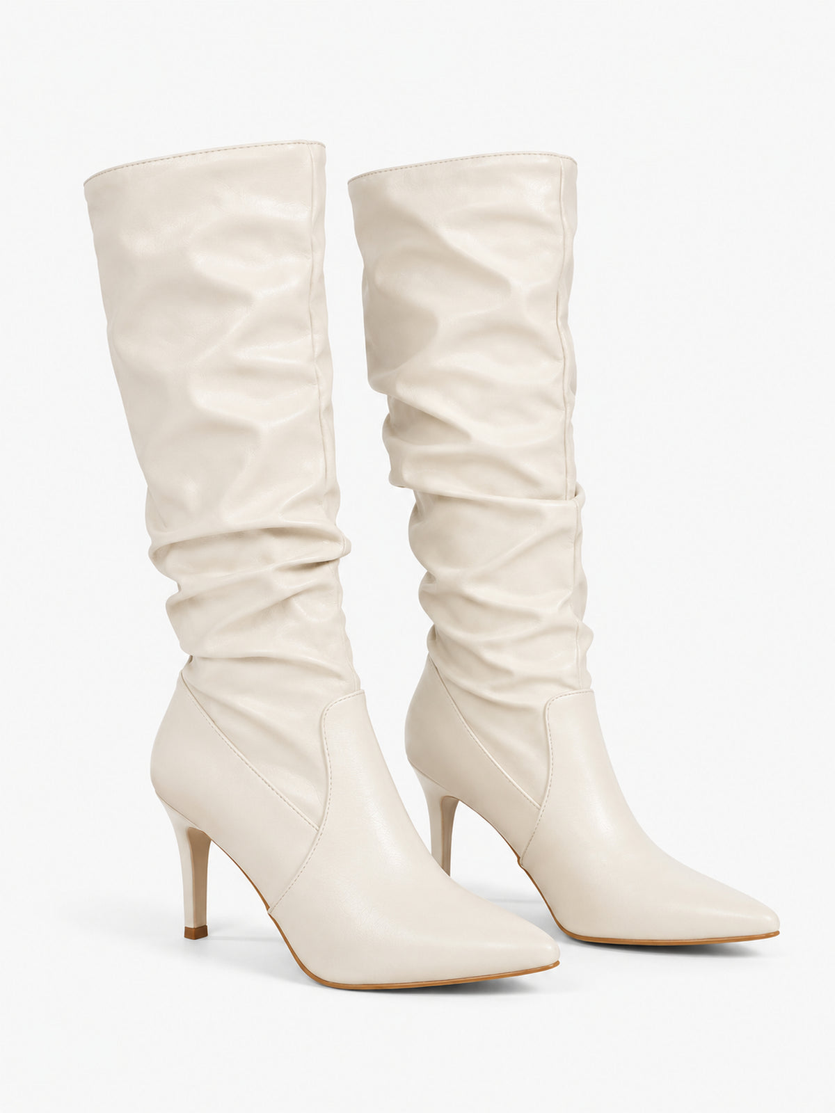 Bottes plissées à talon aiguille