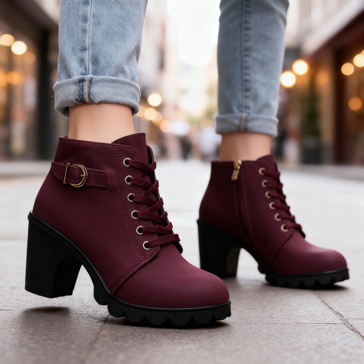 Isaure | Bottines à lacets et plateforme