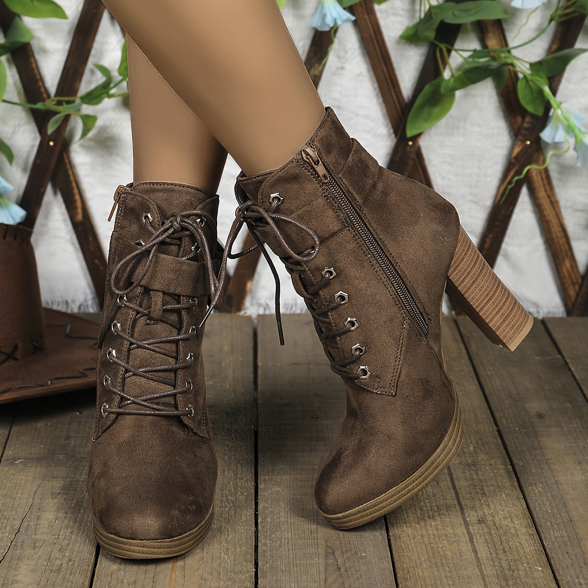 Maude | Bottines à lacets et talon haut