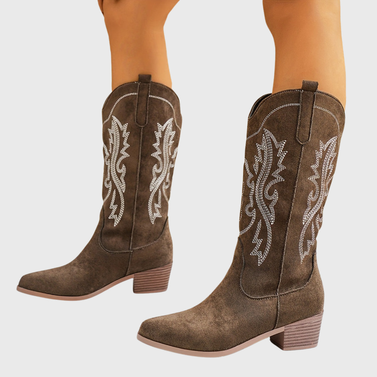 Élise | Bottes western brodées à tige large