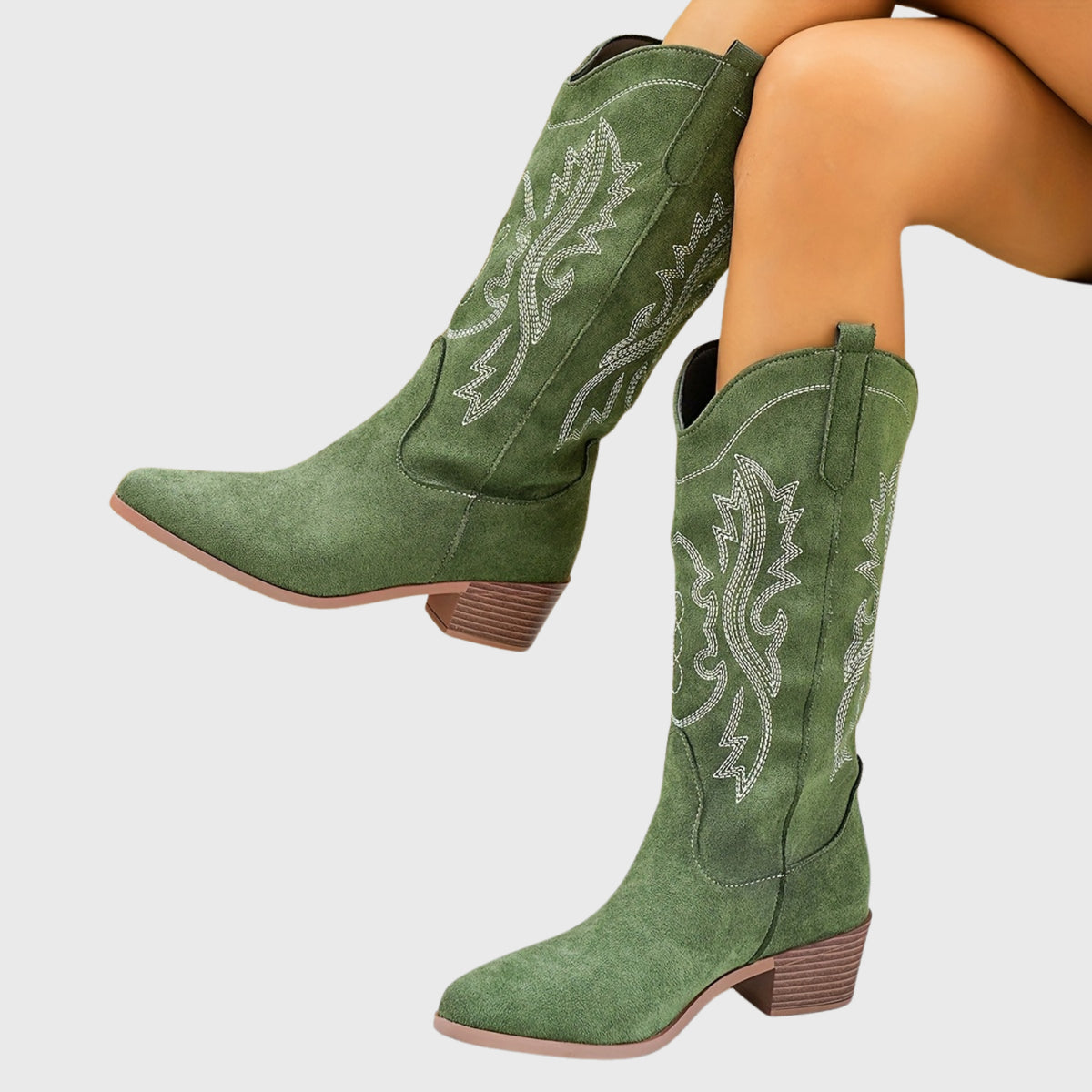 Élise | Bottes western brodées à tige large