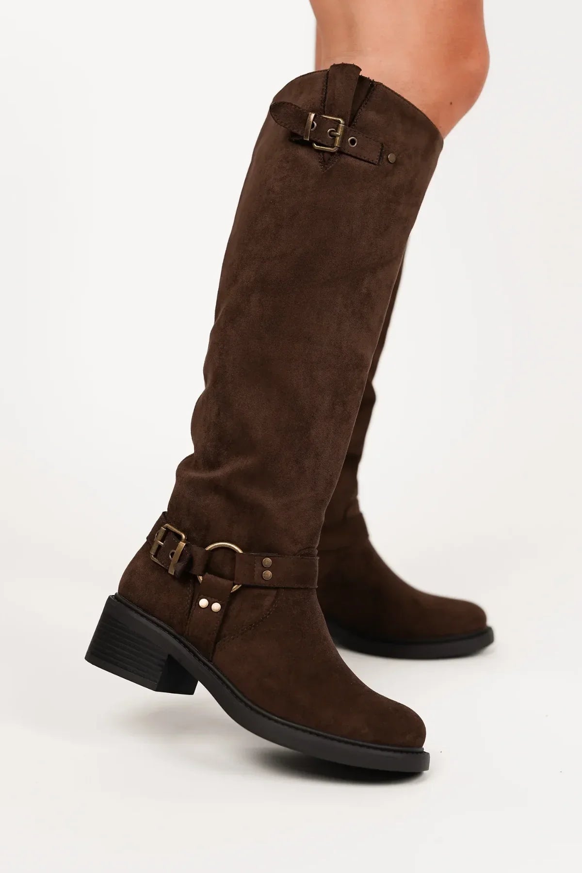 Bottes style équestre à boucles