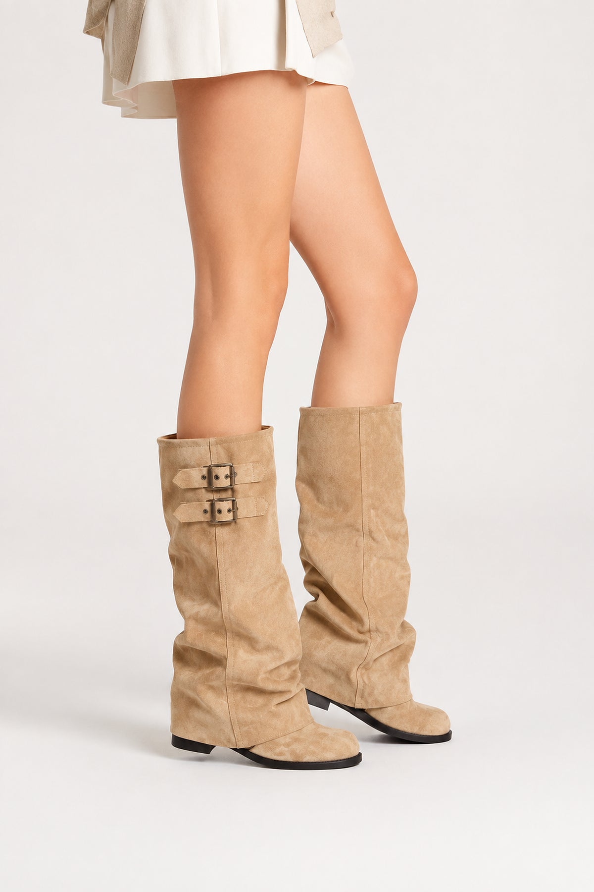 Bottes biker à double boucle