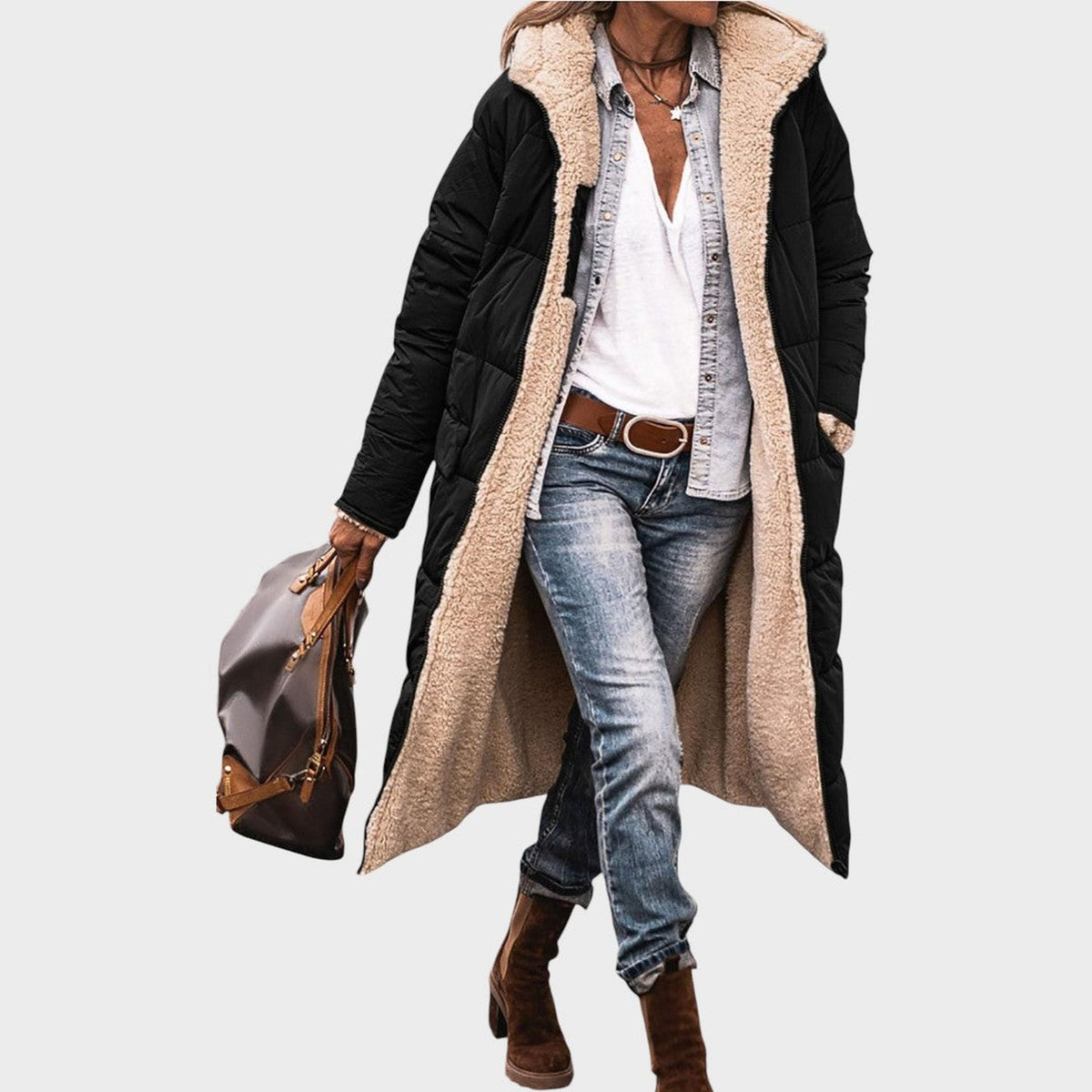 Camille | Manteau long réversible