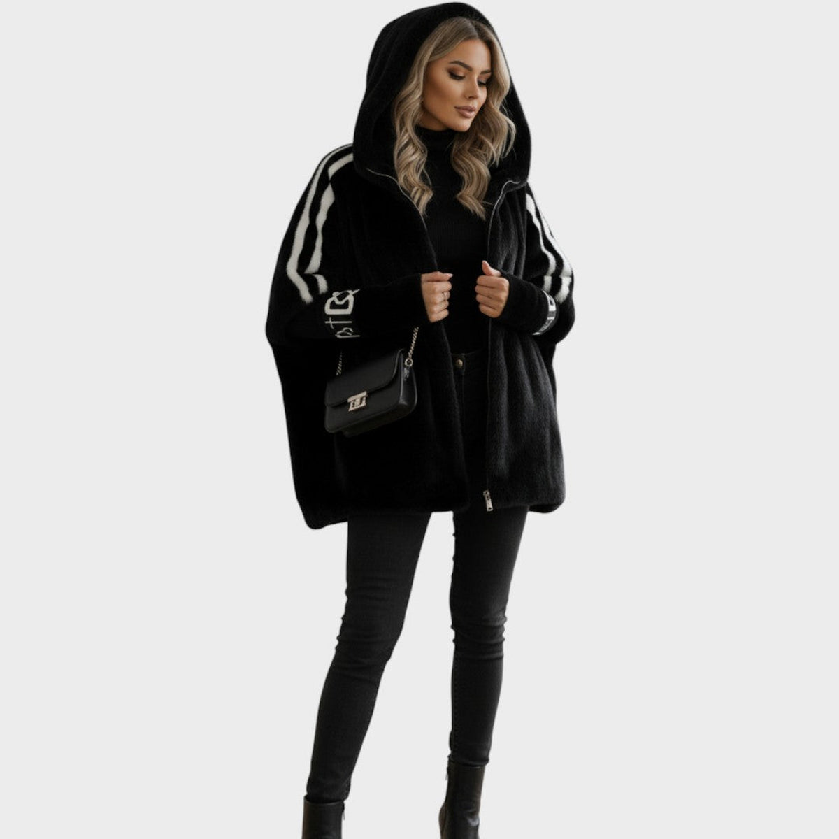 Béatrice | Manteau cape oversize à capuche