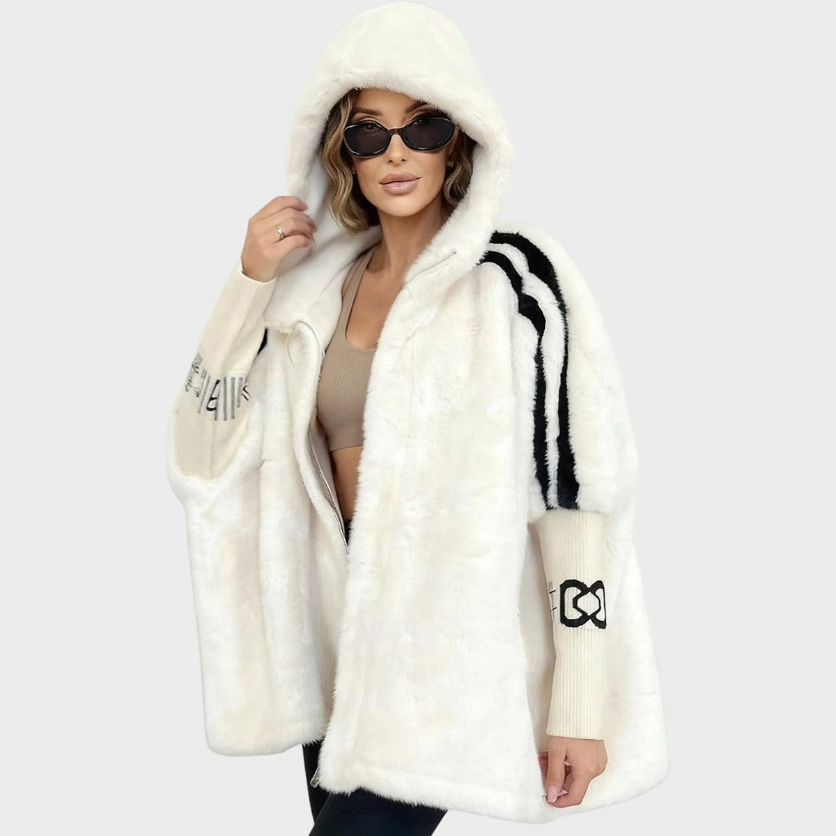 Béatrice | Manteau cape oversize à capuche