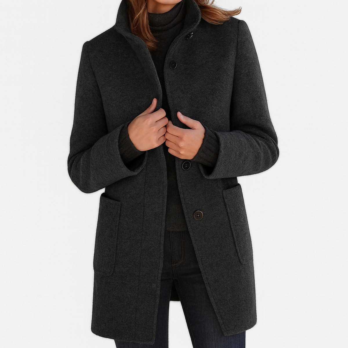 Nora | Manteau boutonné à poches