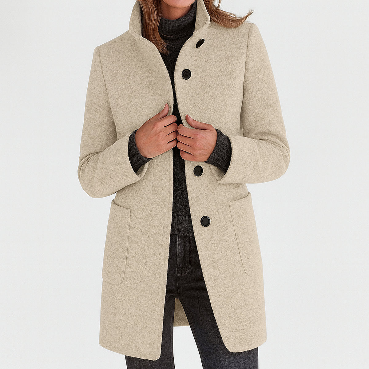 Nora | Manteau boutonné à poches