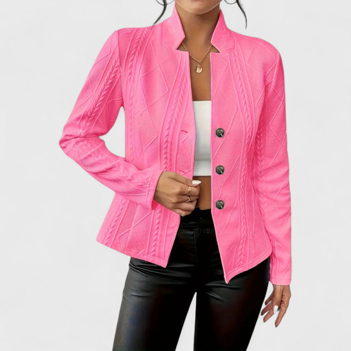 Carine | Cardigan torsadé boutonné