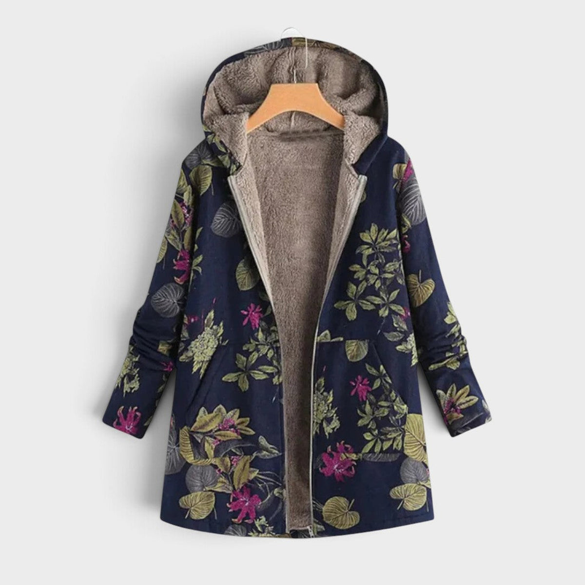 Flore | Veste en fausse fourrure à motif floral