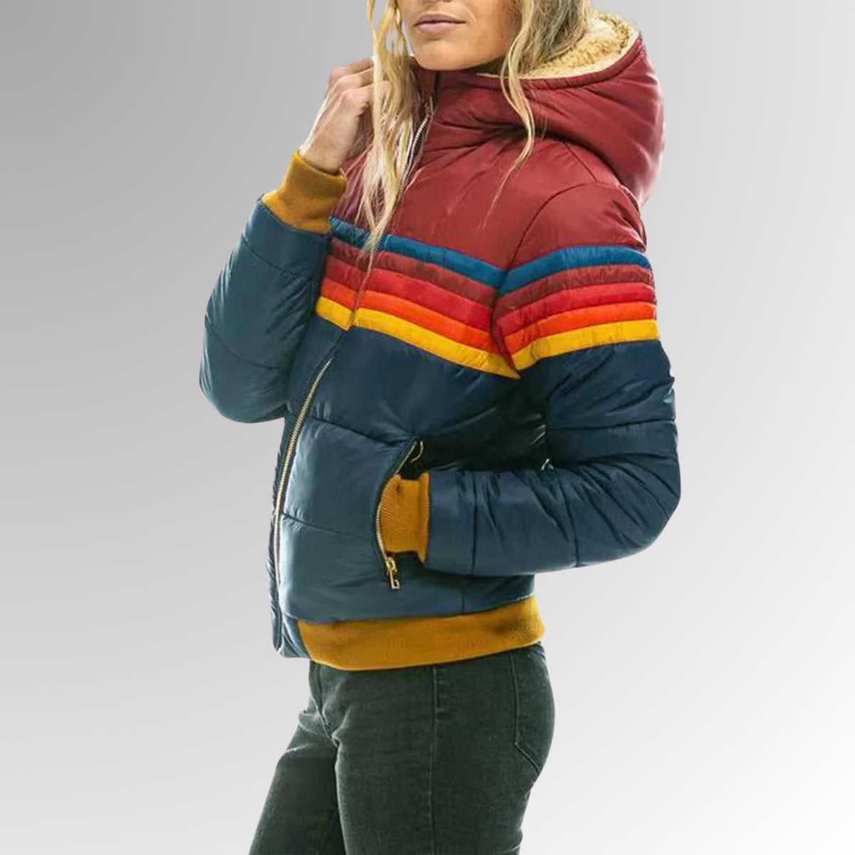 Elvire | Veste matelassée à bandes colorées