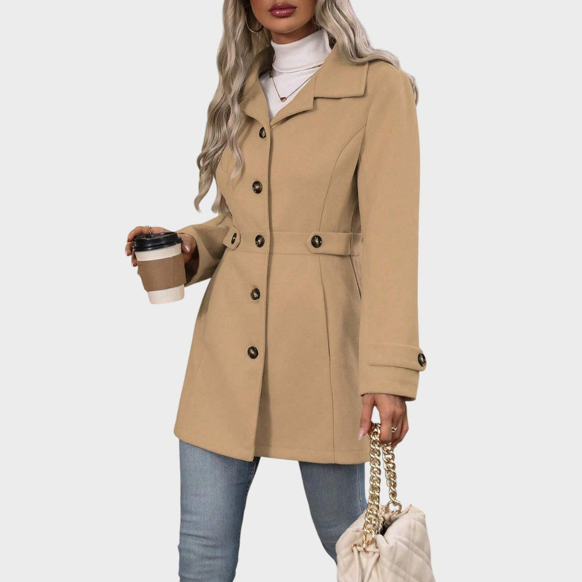 Chantal | Manteau cintré boutonné