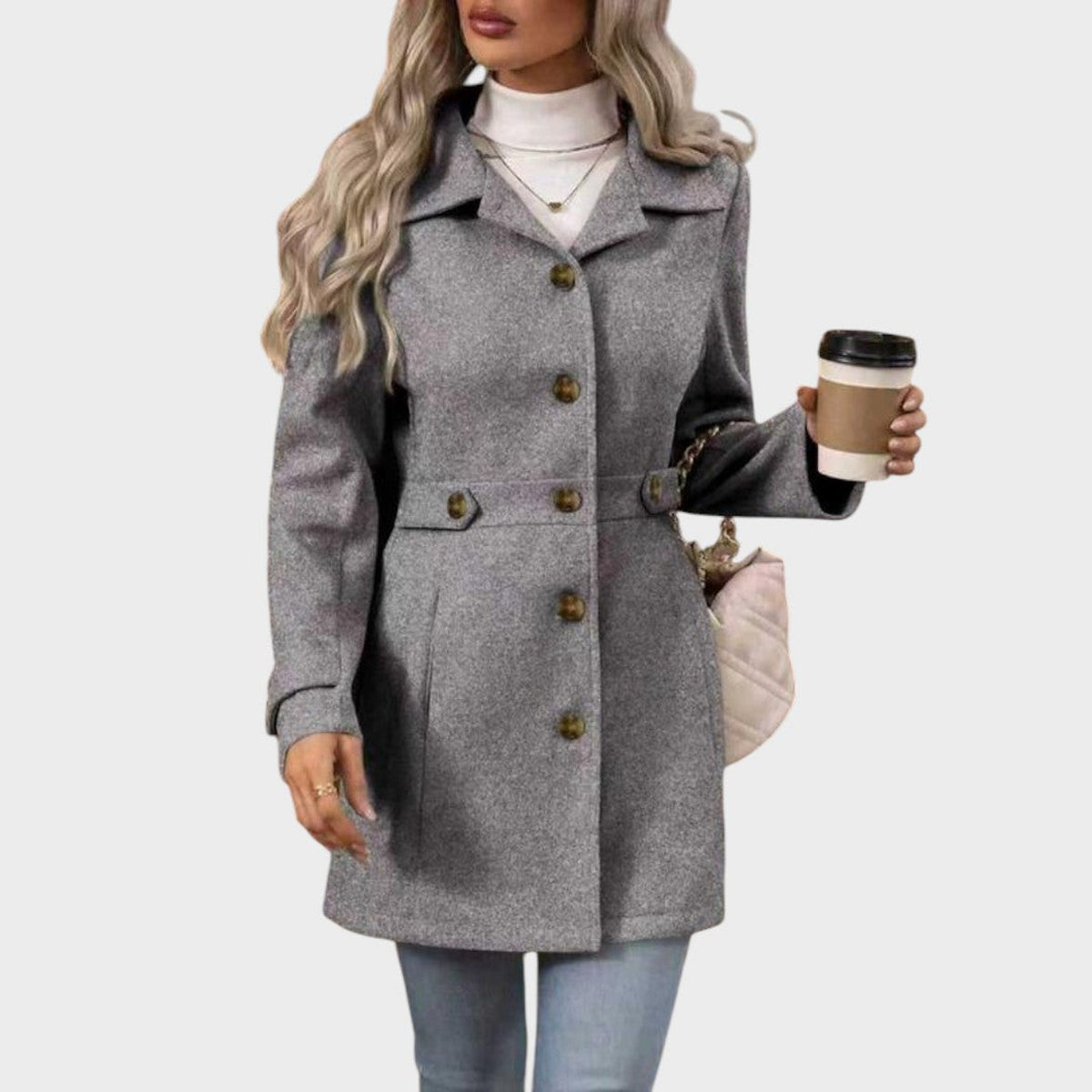 Chantal | Manteau cintré boutonné