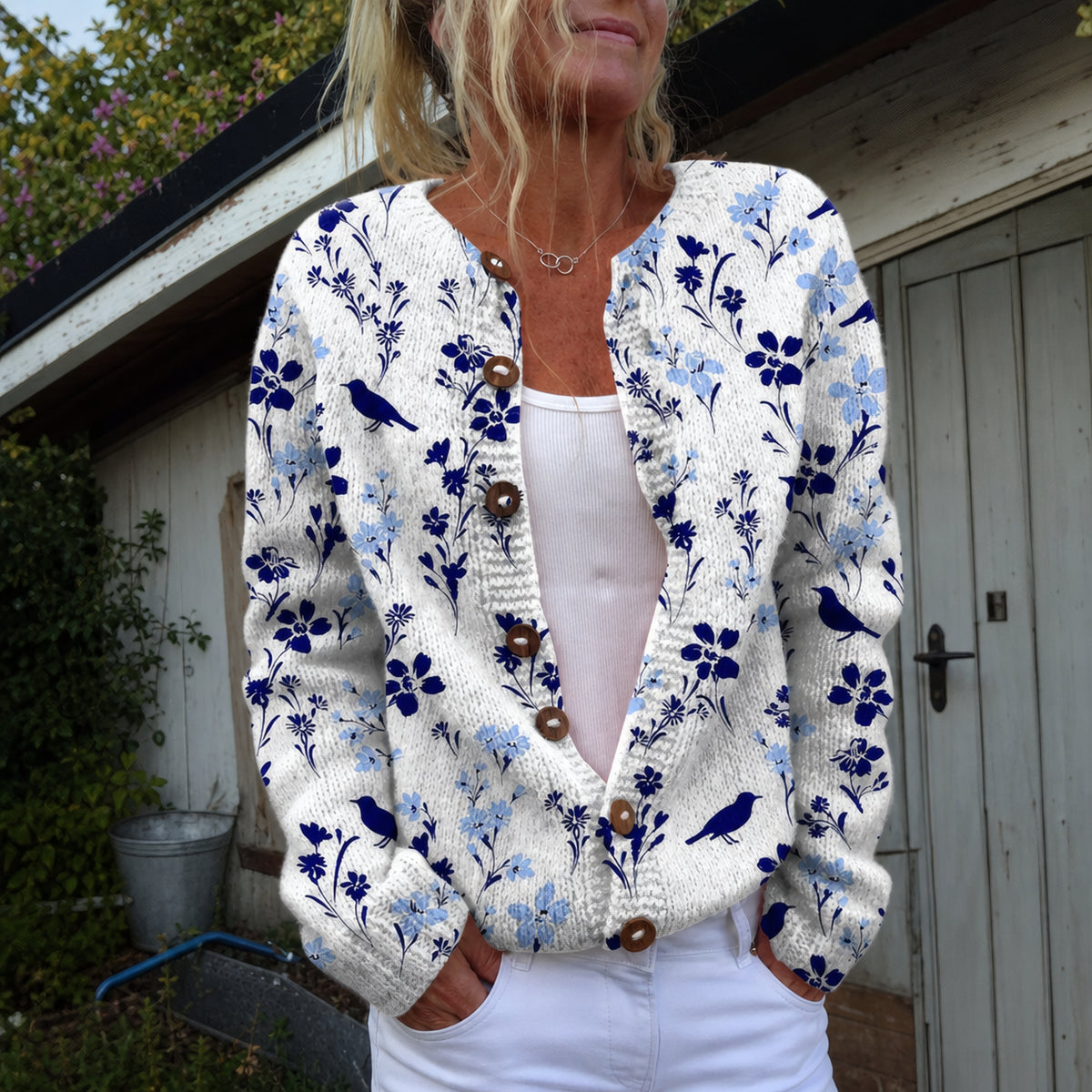 Zoé | Cardigan à fleurs vintage