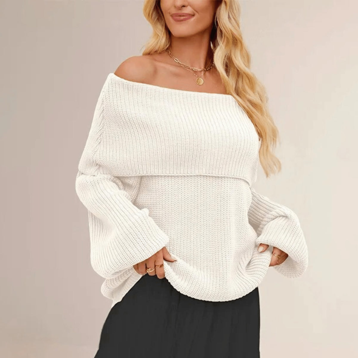 Pull à épaules dénudées