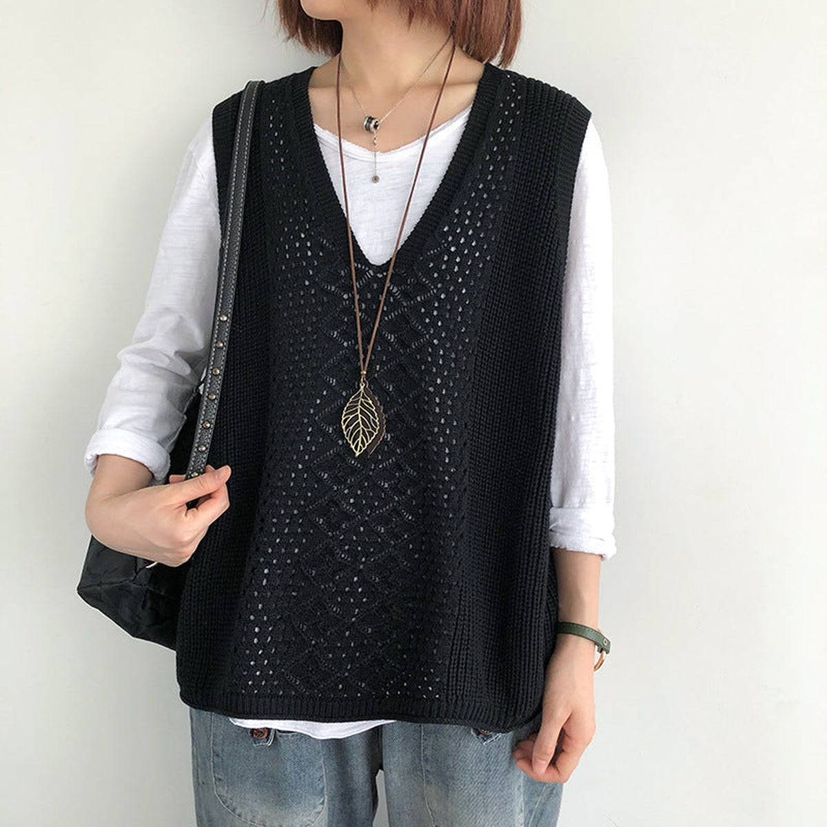 Gilet sans manches à col V