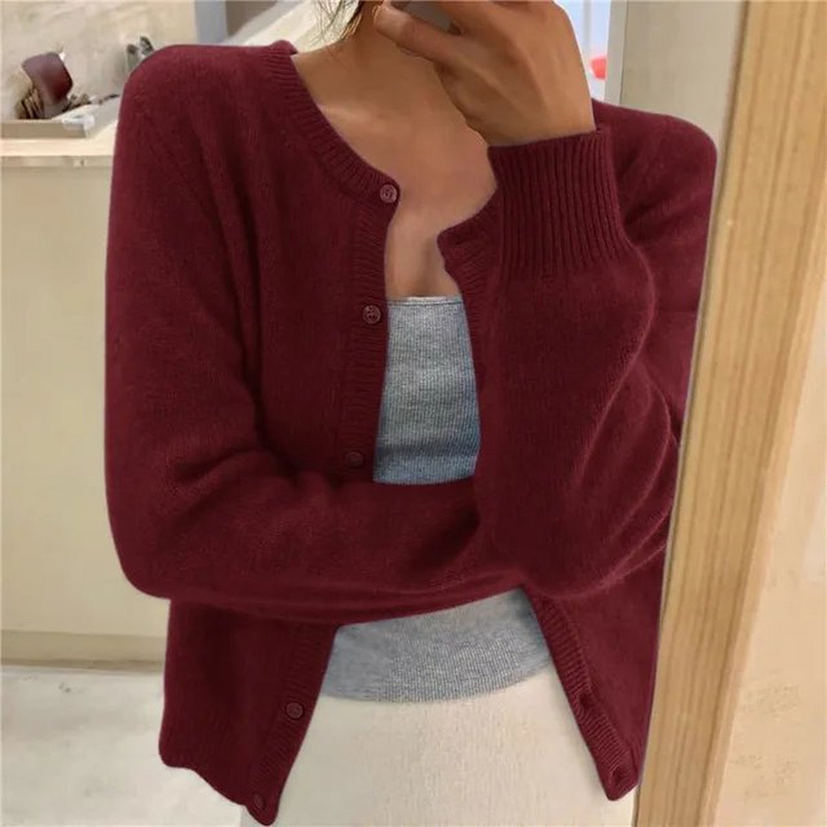 Cardigan court en maille