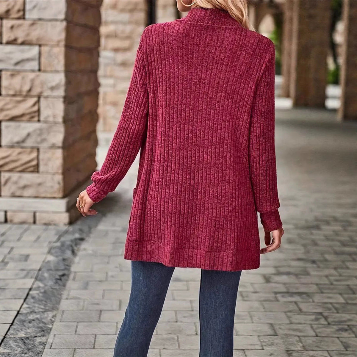 Cardigan en maille à poches