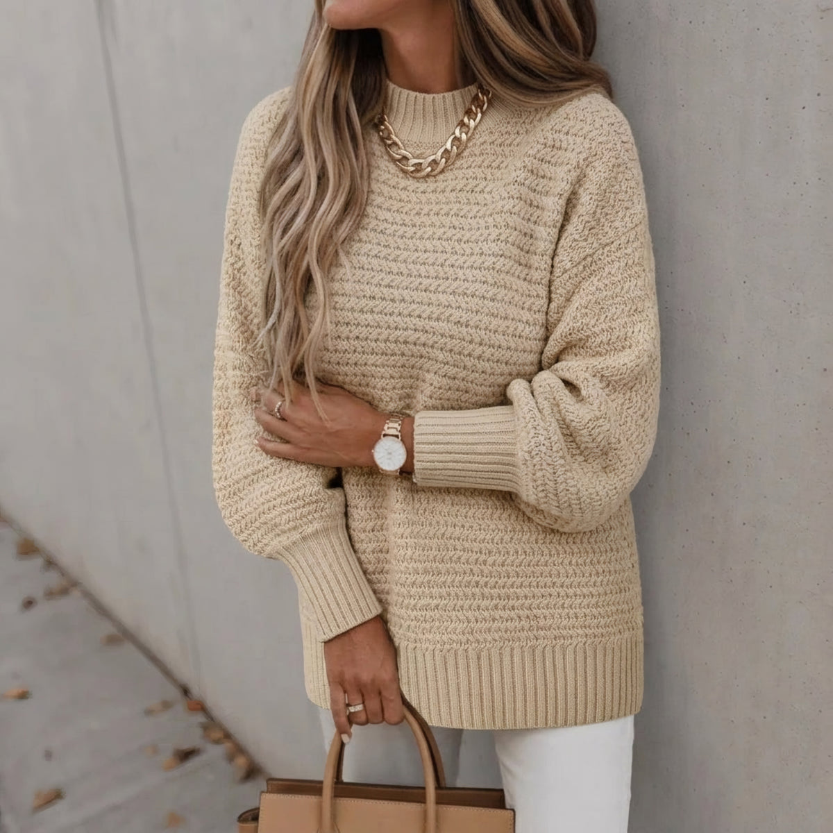 Pull oversize en grosse maille