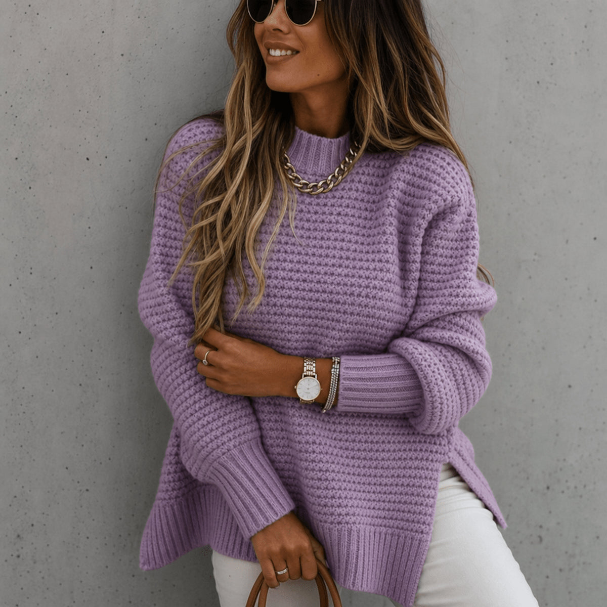 Pull oversize en grosse maille