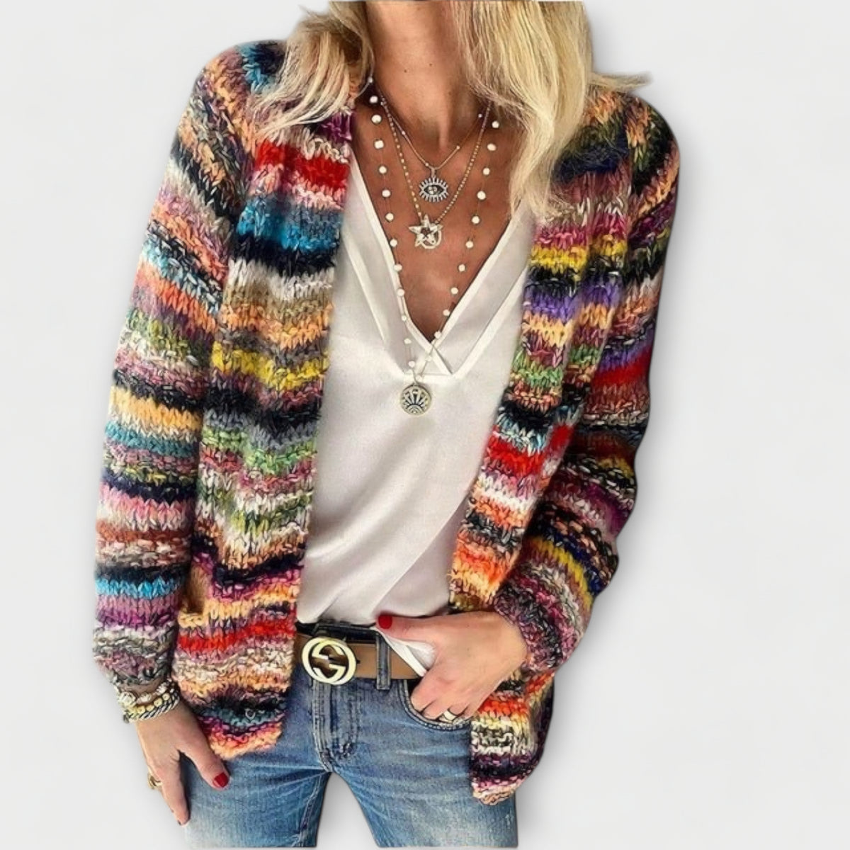 Birgitte | Gilet à rayures multicolores