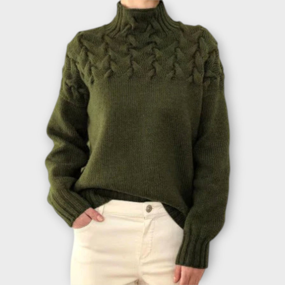 Eva | Pull noir à détails torsadés