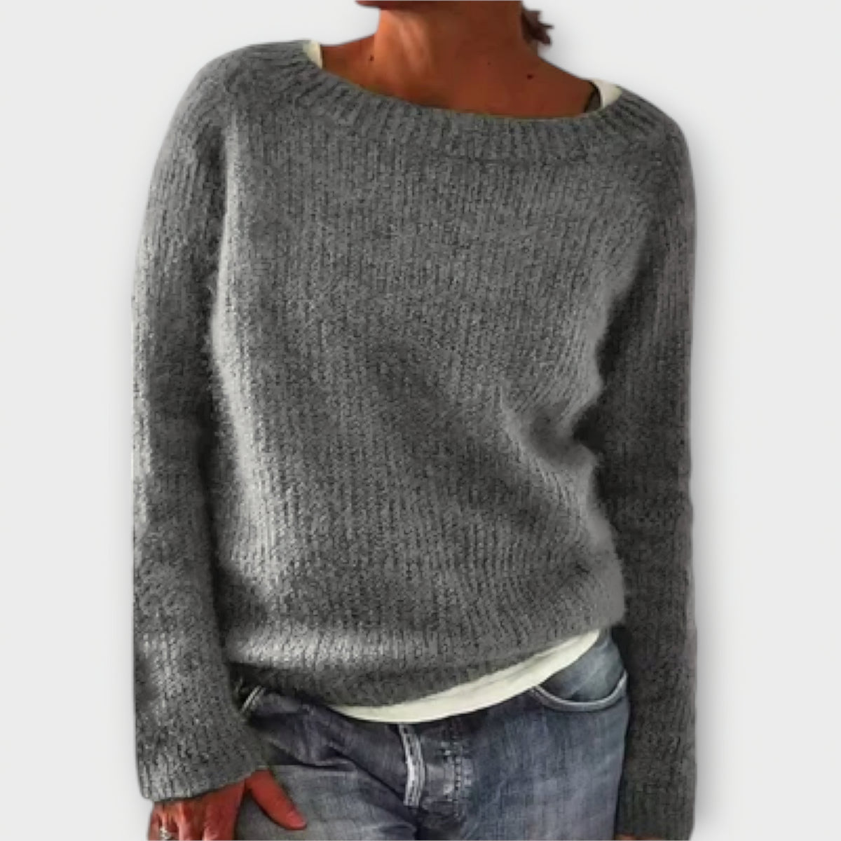 Regine | Pull gris uni