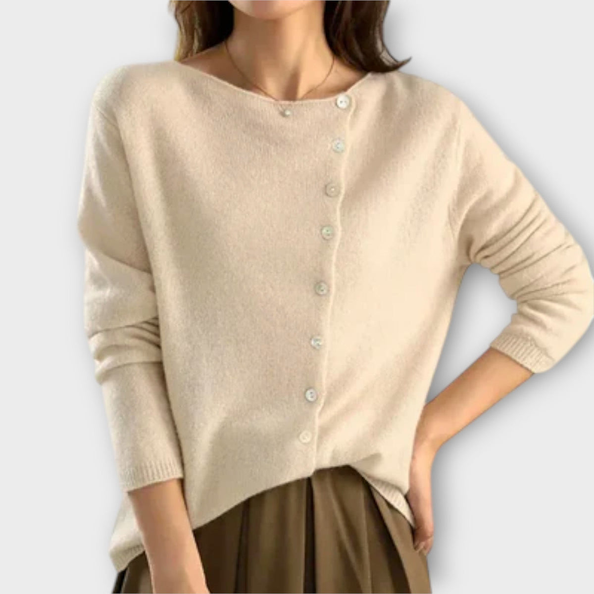 Paige | Cardigan gris boutonné
