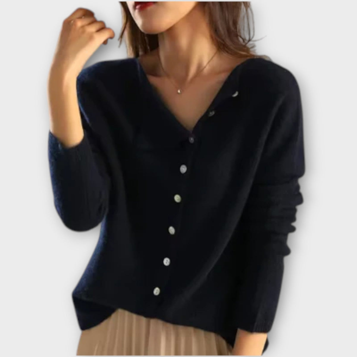 Paige | Cardigan gris boutonné