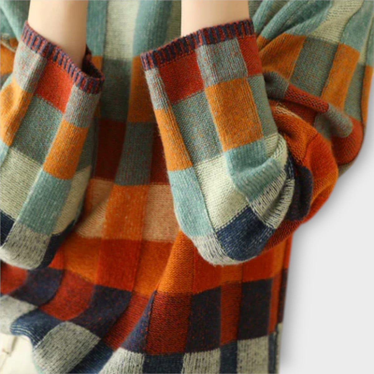 Erika | Pull à col roulé façon patchwork