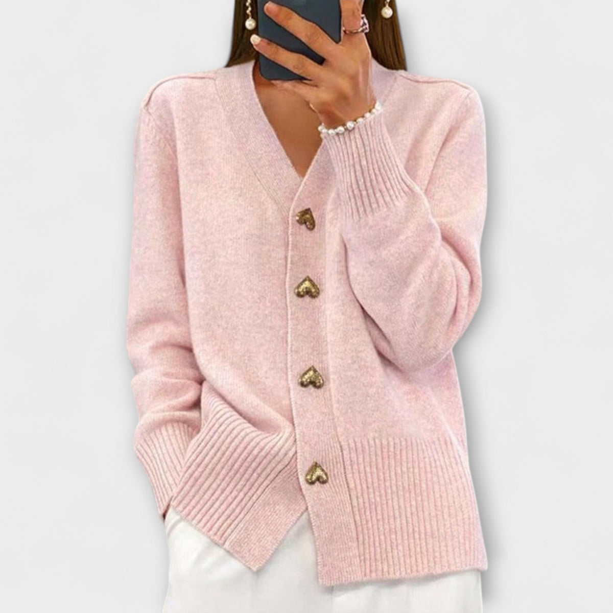 Marij | Cardigan bleu marine à col V