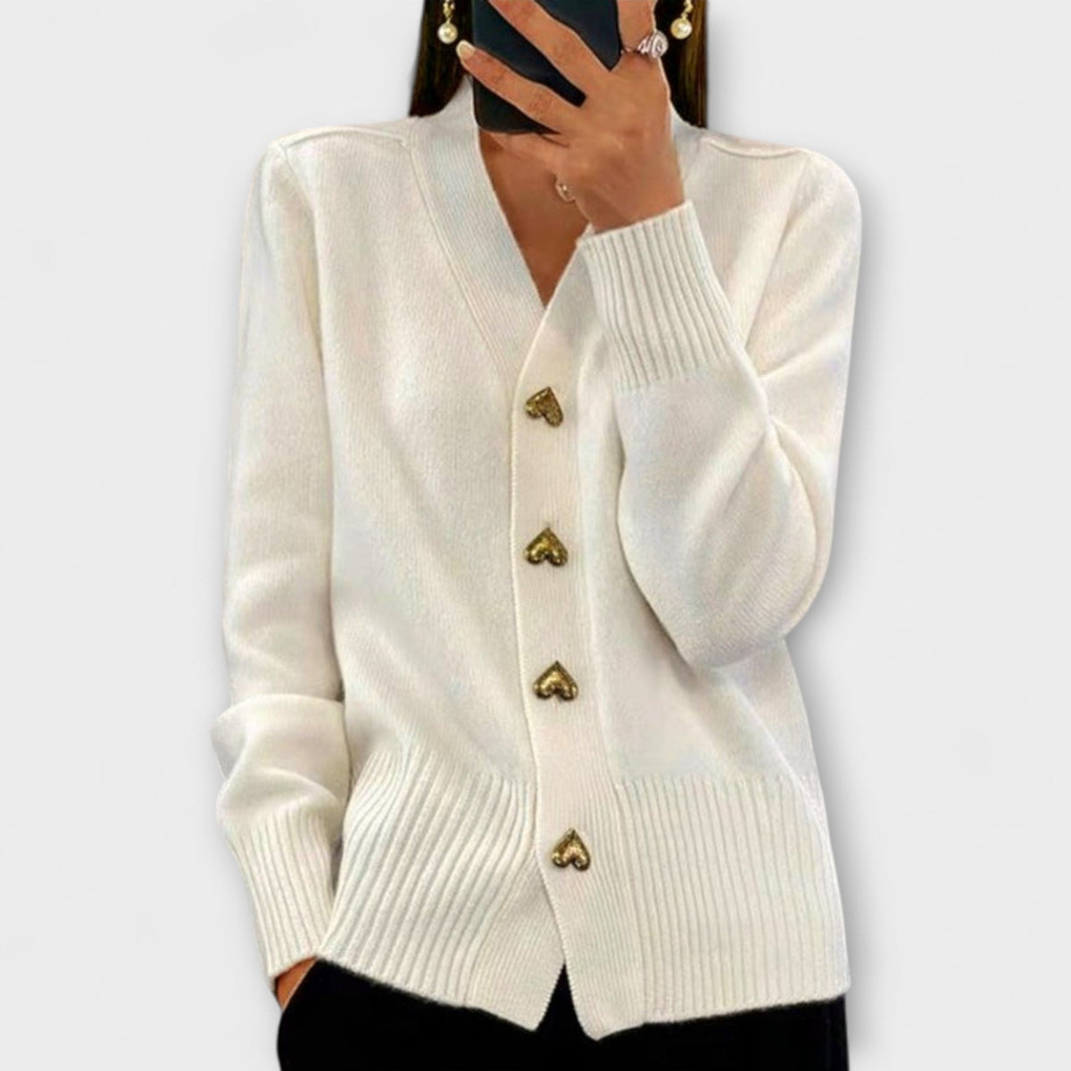 Marij | Cardigan bleu marine à col V