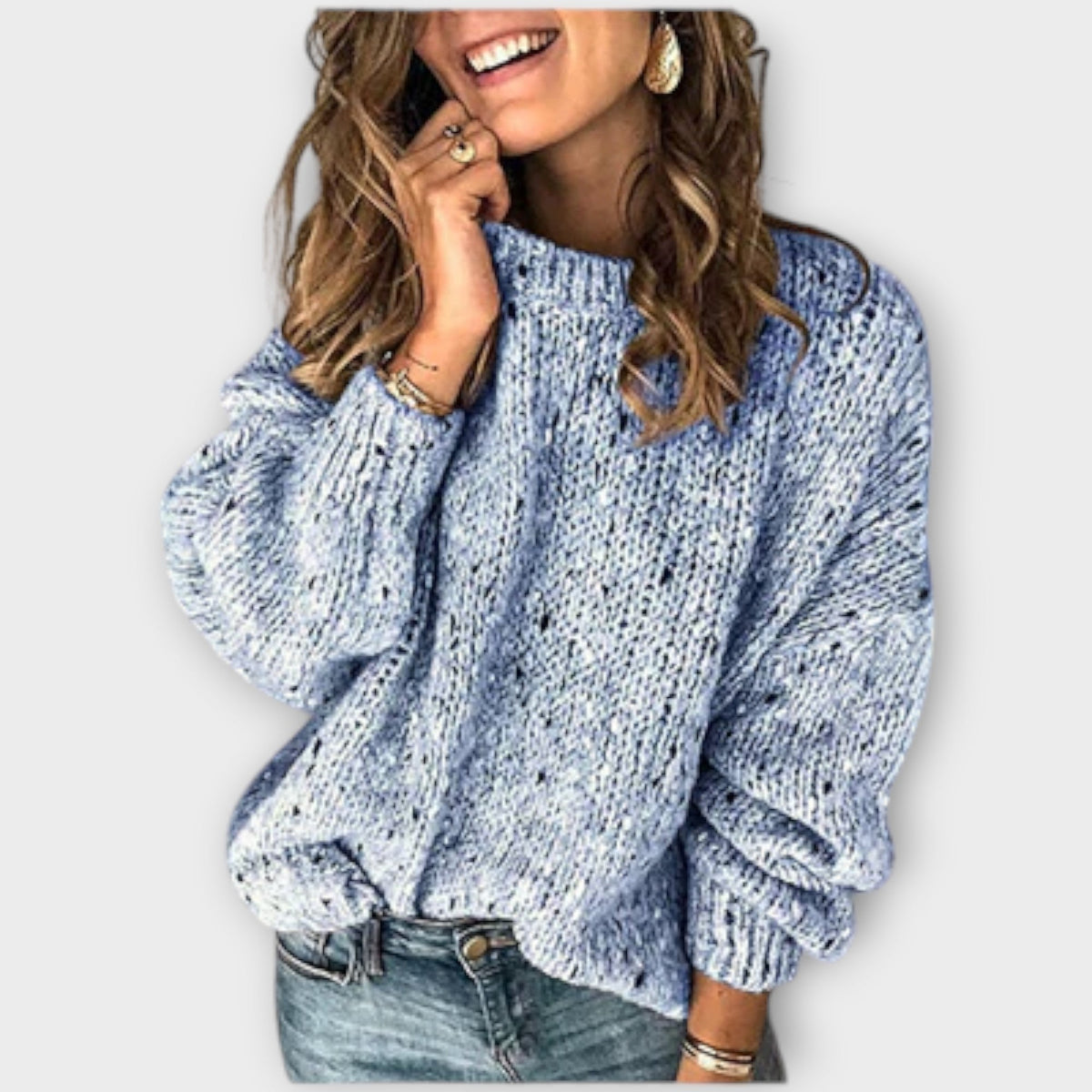 Eileen | Pull beige à maille mouchetée