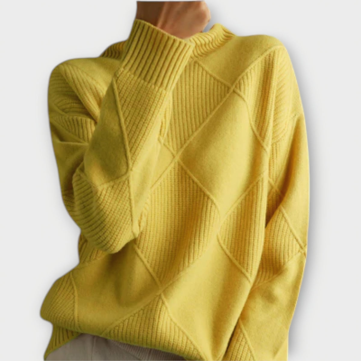 Melanie | Pull jaune à col roulé